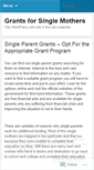 Mobile Screenshot of grantsforsinglemothersblog.wordpress.com