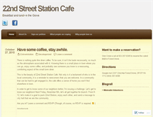 Tablet Screenshot of 22streetstationcafe.wordpress.com