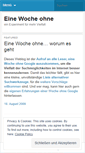 Mobile Screenshot of einewocheohne.wordpress.com