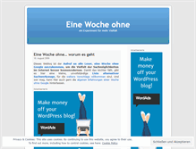 Tablet Screenshot of einewocheohne.wordpress.com