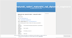 Desktop Screenshot of maturski0rad.wordpress.com