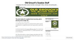 Desktop Screenshot of oldgrouchsurplus.wordpress.com