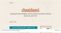 Desktop Screenshot of chaaidaani.wordpress.com