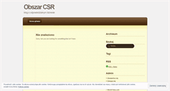 Desktop Screenshot of obszarcsr.wordpress.com