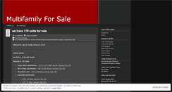 Desktop Screenshot of multifamilyforsale.wordpress.com