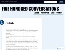 Tablet Screenshot of 500conversations.wordpress.com