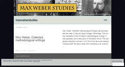 Desktop Screenshot of maxweberstudies.wordpress.com