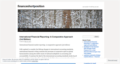 Desktop Screenshot of financeshortposition.wordpress.com