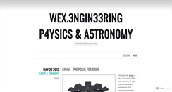 Desktop Screenshot of 3ngin33ringp4ysicswex.wordpress.com