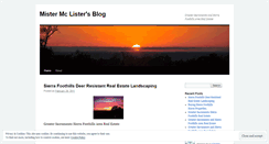 Desktop Screenshot of mistermclister.wordpress.com