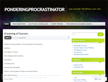 Tablet Screenshot of ponderingprocrastinator.wordpress.com