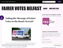 Tablet Screenshot of fairervotesbelfast.wordpress.com