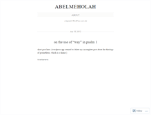 Tablet Screenshot of abelmeholah.wordpress.com