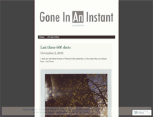 Tablet Screenshot of goneinaninstant.wordpress.com