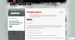 Desktop Screenshot of beautywithinyou.wordpress.com