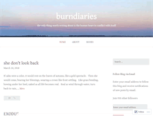 Tablet Screenshot of burndiaries.wordpress.com