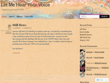 Tablet Screenshot of letmehearyourvoice.wordpress.com