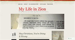 Desktop Screenshot of mylifeinzion.wordpress.com