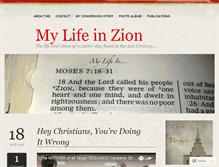 Tablet Screenshot of mylifeinzion.wordpress.com