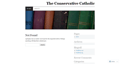 Desktop Screenshot of conservativecatholic.wordpress.com