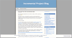 Desktop Screenshot of incrementalproject.wordpress.com