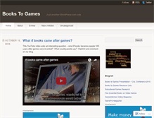 Tablet Screenshot of bookstogames.wordpress.com