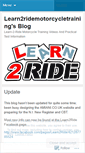 Mobile Screenshot of learn2ridemotorcycletraining.wordpress.com