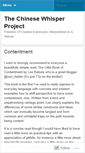 Mobile Screenshot of chinesewhisperproject.wordpress.com