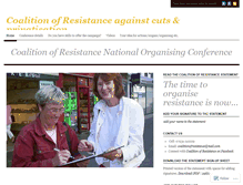 Tablet Screenshot of coalitionofresistance.wordpress.com