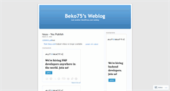 Desktop Screenshot of beko75.wordpress.com