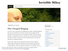 Tablet Screenshot of invisiblemikey.wordpress.com