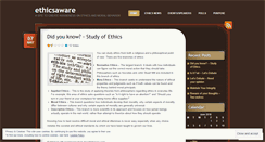 Desktop Screenshot of ethicsaware.wordpress.com