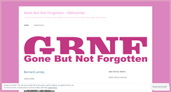 Desktop Screenshot of gonebutnotforgotten2.wordpress.com