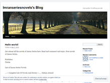 Tablet Screenshot of imranseriesnovels.wordpress.com