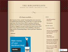 Tablet Screenshot of bibliophilists.wordpress.com