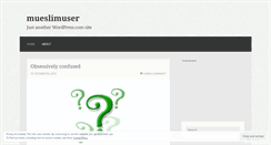 Desktop Screenshot of mueslimuser.wordpress.com