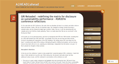 Desktop Screenshot of aheadahead.wordpress.com
