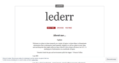 Desktop Screenshot of lederr.wordpress.com