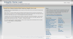 Desktop Screenshot of integrityhomeloan.wordpress.com