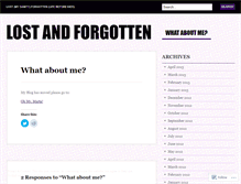 Tablet Screenshot of lostandforgotten.wordpress.com