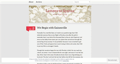 Desktop Screenshot of letterstosyntax.wordpress.com