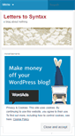 Mobile Screenshot of letterstosyntax.wordpress.com
