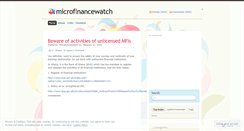 Desktop Screenshot of microfinancewatch.wordpress.com