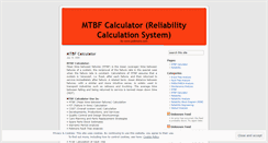 Desktop Screenshot of mtbfcalculator.wordpress.com