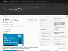 Tablet Screenshot of onelutheranvoice.wordpress.com
