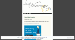 Desktop Screenshot of lifeaccordingtojes.wordpress.com