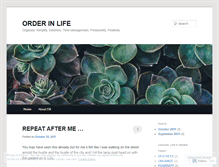 Tablet Screenshot of orderinlife.wordpress.com