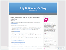 Tablet Screenshot of lilybskincare.wordpress.com