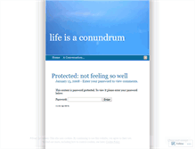 Tablet Screenshot of lifeisaconundrum.wordpress.com