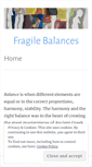 Mobile Screenshot of fragilebalances.wordpress.com